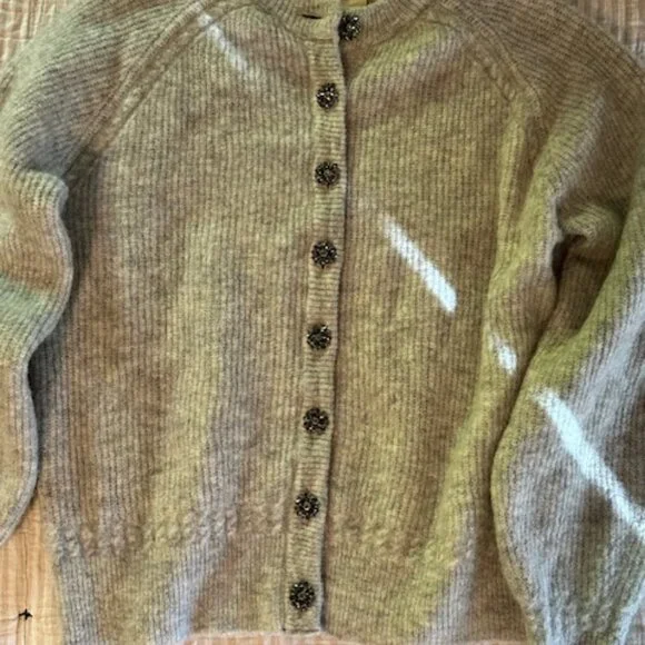 Sezane Othello Cardigan Gris Chiné Perle S - Picture 6 of 8